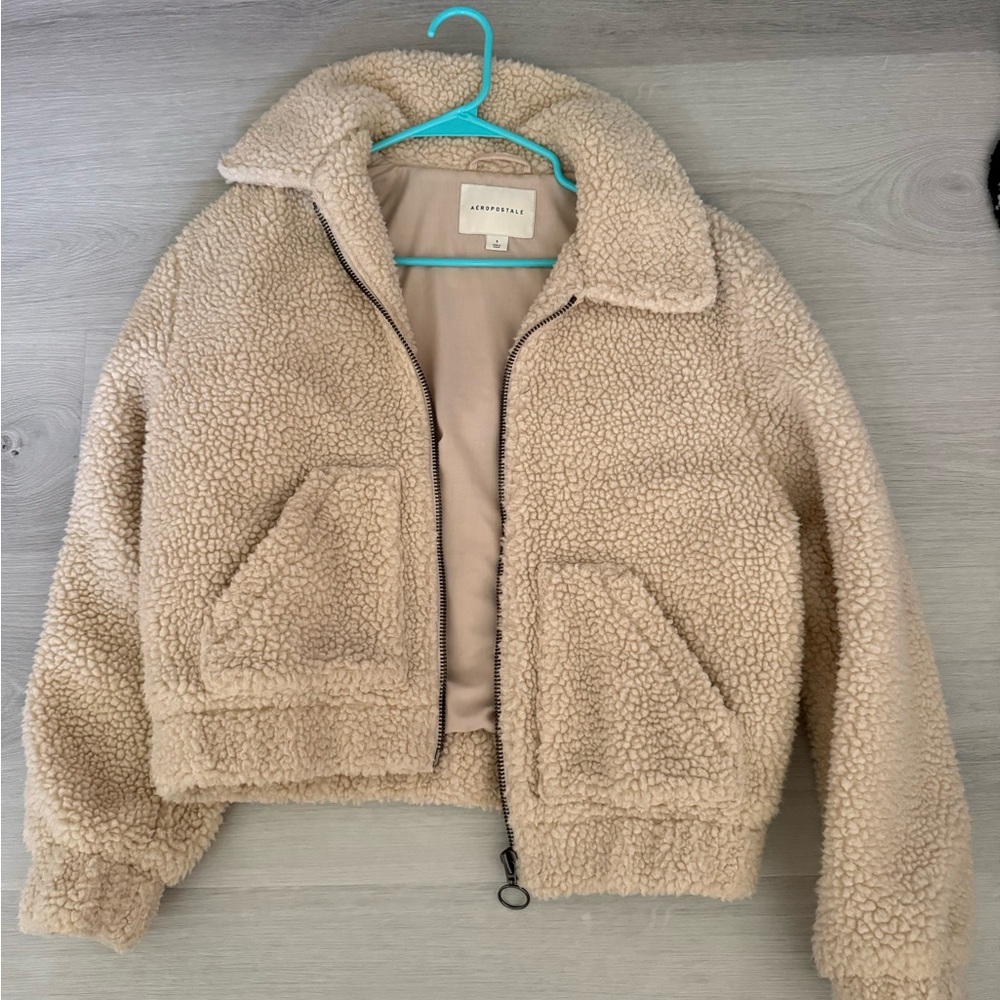 Aeropostale Cream Sherpa Jacket